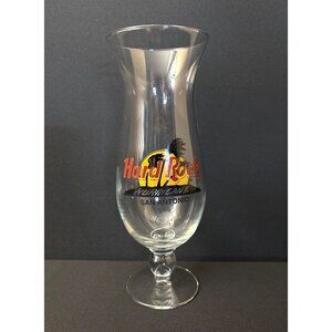Hard Rock San Antonio, Texas Hurricane Cocktail Glass Palm Tree Tropical Sunset